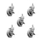Service Caster 3 Inch Thermoplastic Wheel 7/8 Inch Grip Ring Stem Caster with Brakes, 5PK SCC-GR05S310-TPRS-SLB-71678-5 - alternate 1